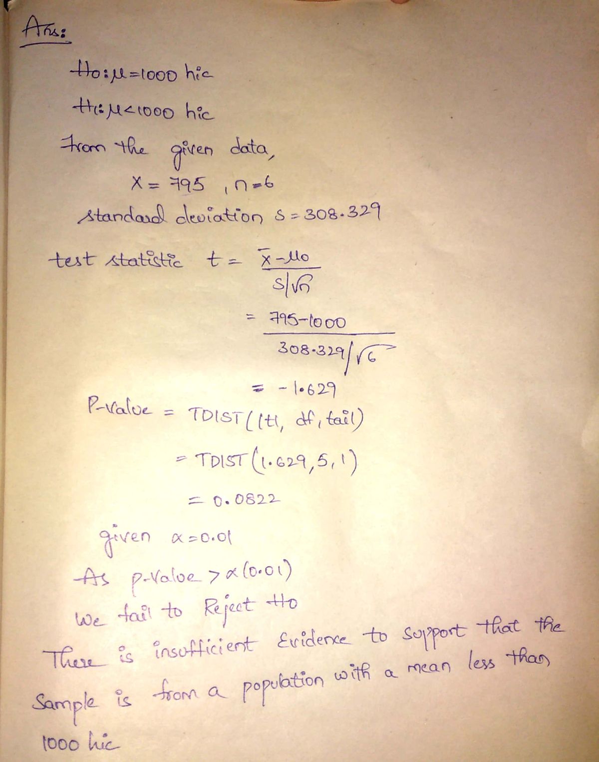 Statistics homework question answer, step 1, image 1